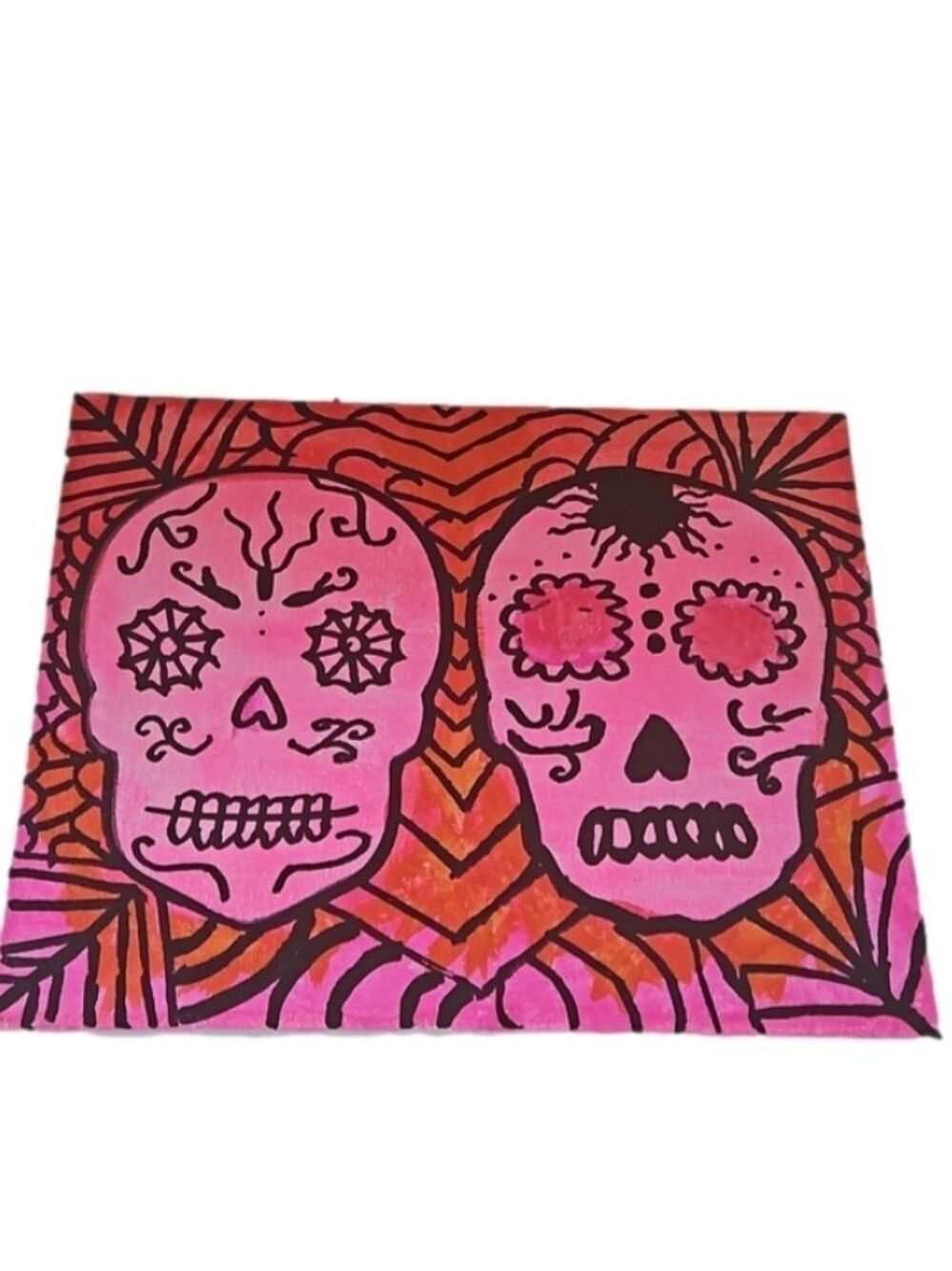 HAND CRAFTED Original Acrylic painting Modern Art Day of the Death Altar Muertos